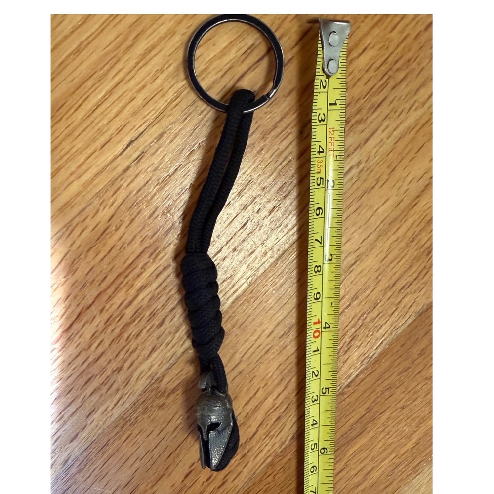 Black Paracord Spartan Helmet Keychain Tactical EDC Warrior Bead Key Ring